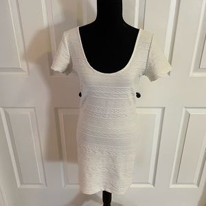 Forever 21 white bodycon ribbed texture mini dress.